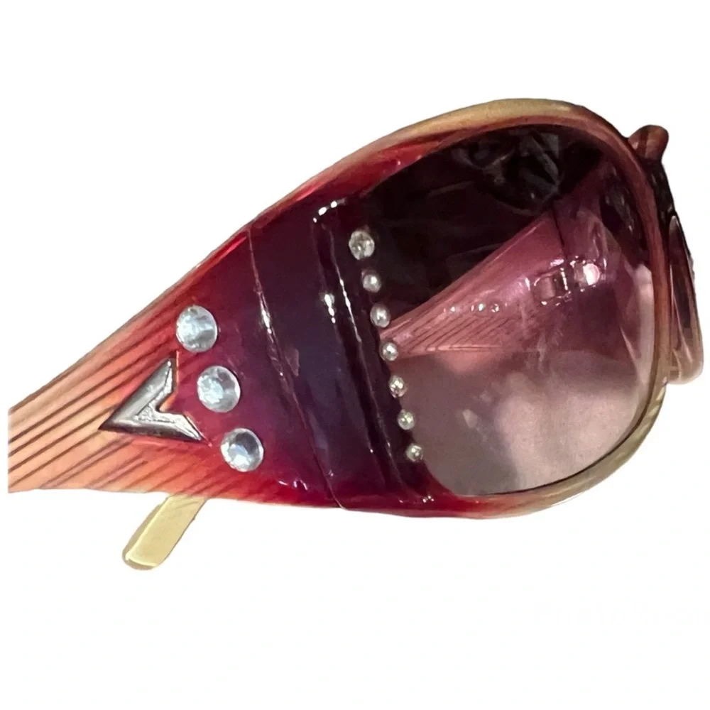 Stylish Reddish Brown Tortoise shell & Gold Bling Hollywood Style Sunglasses